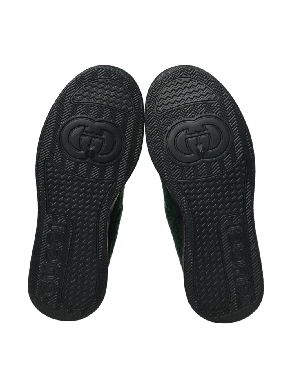 Gucci Furry Teddy Green Auckland Interlock GG Logo Shearling Web Strip Men’s 8.5 - Picture 5 of 5